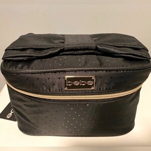 Black & Gold Bebe Cosmetic Tote Travel Bag – Chic & Functional